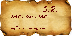 Soós Renátó névjegykártya